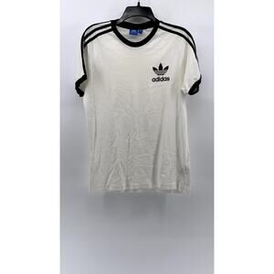 ADIDAS Men's White-Black California Short Sleeve Crewneck T-Shirt SZ M